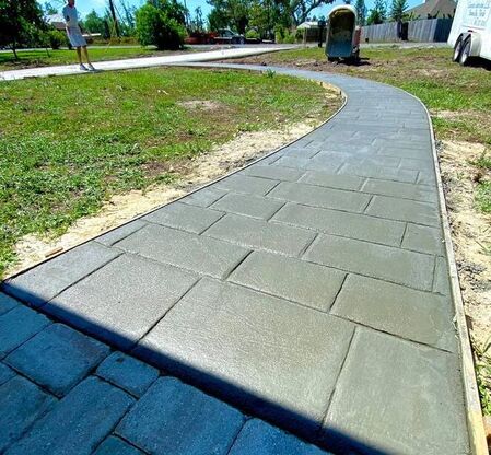Panama City Concrete Contractor - Stamped Concrete sidewalk and driveway